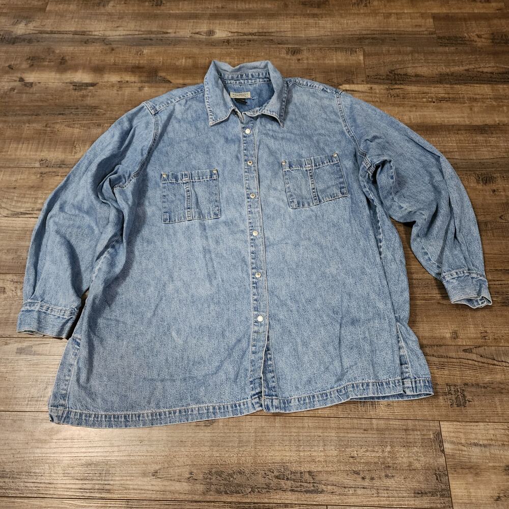 No Jeans Women's Classic Denim shirt Snap closures size 22/24  2476